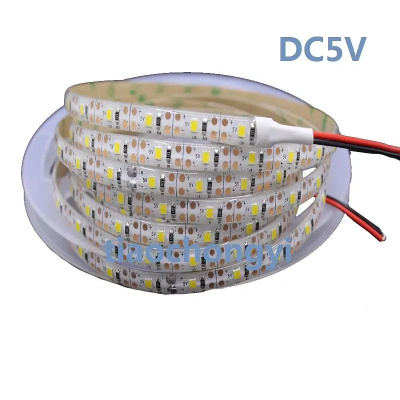 5 м DC5V 2835 60LED/M светодиодная Гибкая полоса света теплый белый 3000K IP65