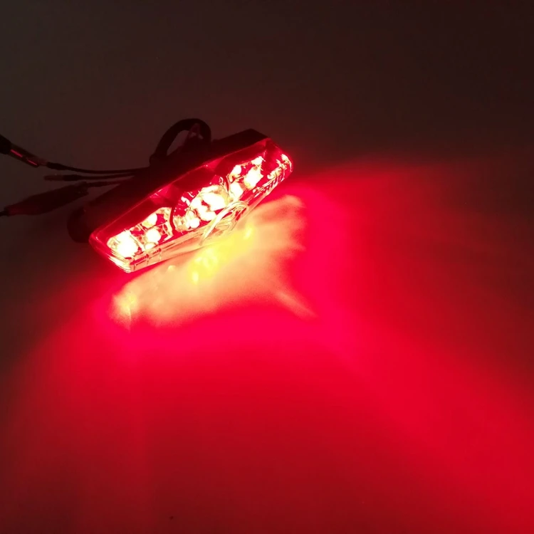 Universal Motorcycle LED Brake Stop Tail Light Rear Dual Sport bike Custom Cruiser Bobber Chopper Touring| |