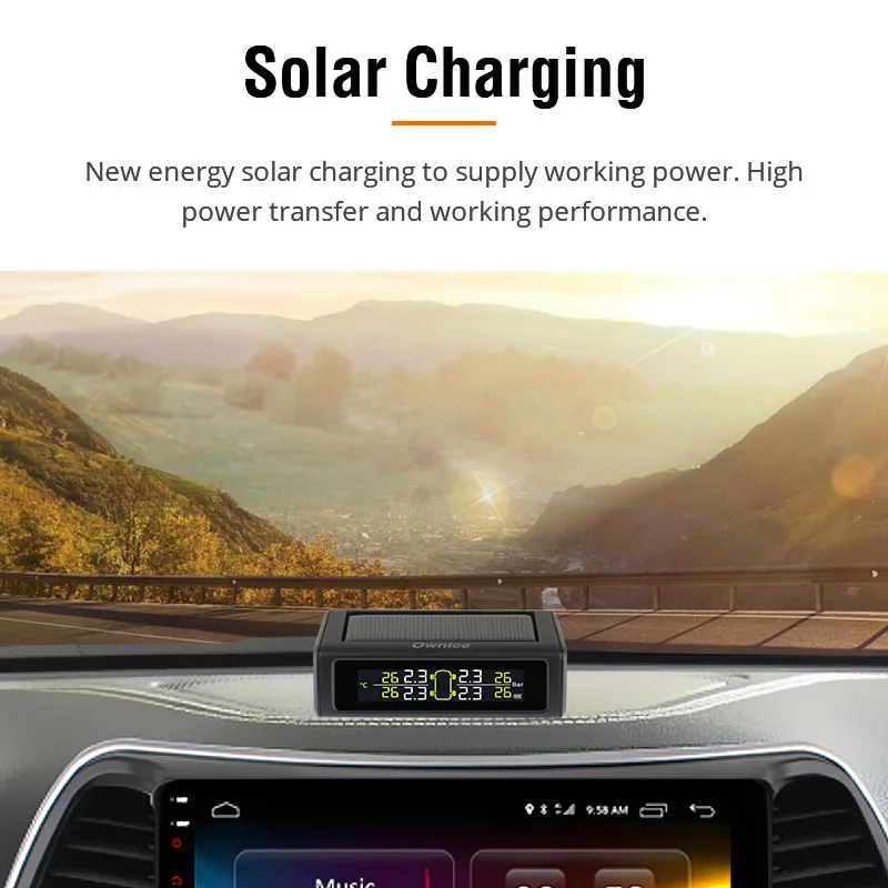 Система контроля давления в шинах Ownice умная Беспроводная система на солнечной