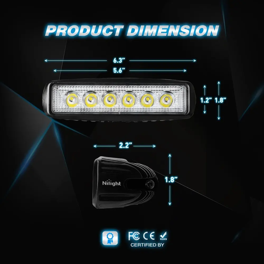 Светодиодный рабочий светильник для автомобилей 6 &quot18 Вт комбинированный