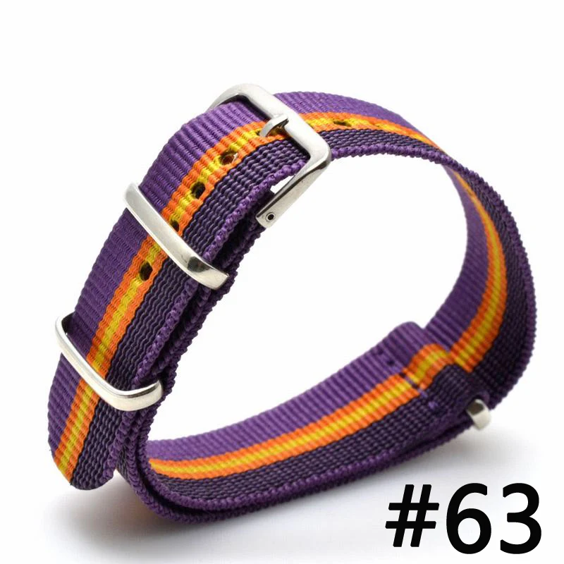 63 BUMVOR Code46-67,, 1 шт., 20 мм, ремешок для часов,, часы для мужчин, нейлоновый ремешок Nato, 20 мм, ремешок для часов, водонепроницаемый ремешок для часов - Цвет ремешка: 63