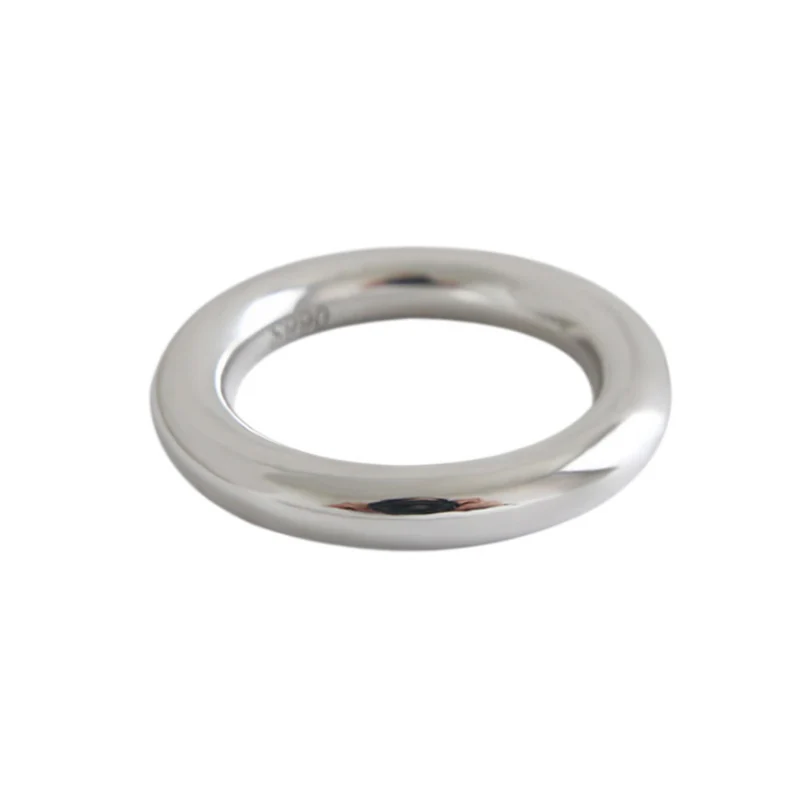 Silver JShine минималистичное ювелирное изделие из стерлингового серебра 990 пробы, гладкие стекируемые кольца на палец для женщин, кольцо из чистого серебра для помолвки, хорошее ювелирное изделие - Цвет основного камня: Silver