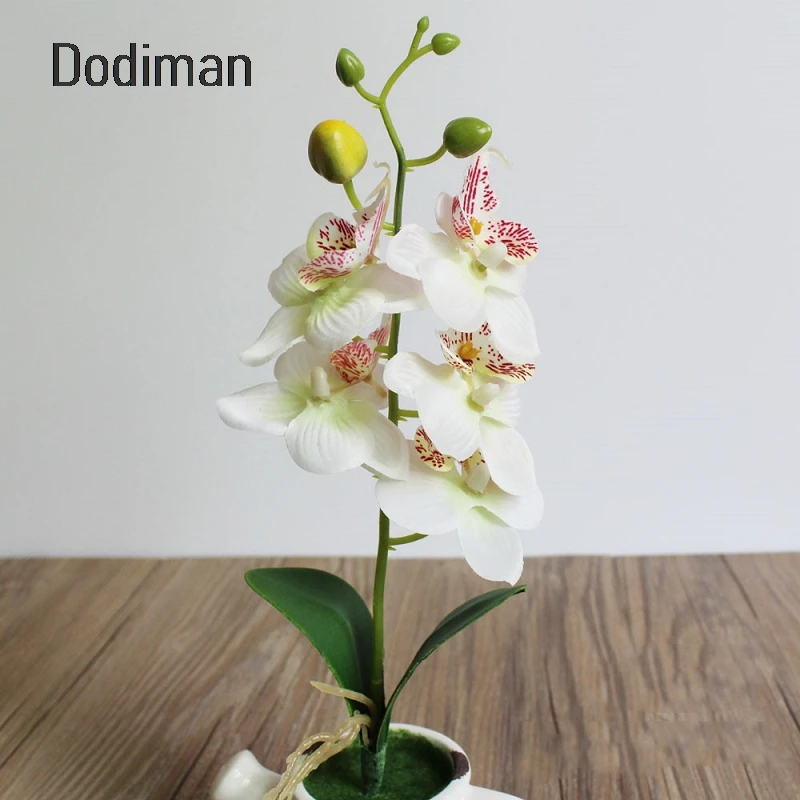 1 шт. Искусственные цветы 5 Цветок голова DIY Бабочка, Орхидея, шелк цветок ветка Свадебные украшения дома спальни