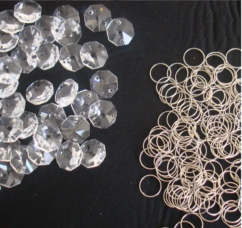 2000 шт./пакет 11 мм хром металла кольца восьмиугольных бус соединители для лампы