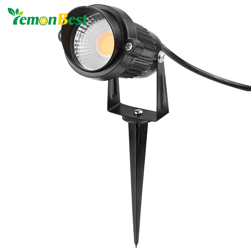 Уличный светодиодный фонарь Lemonbest для газона с вилкой Стандарта США 5 Вт COB