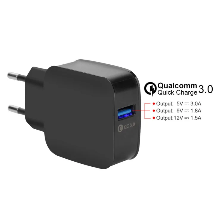 Универсальное зарядное устройство USB QC3.0 ЕС США 9 В 12 18 Вт быстрая зарядка 3 0