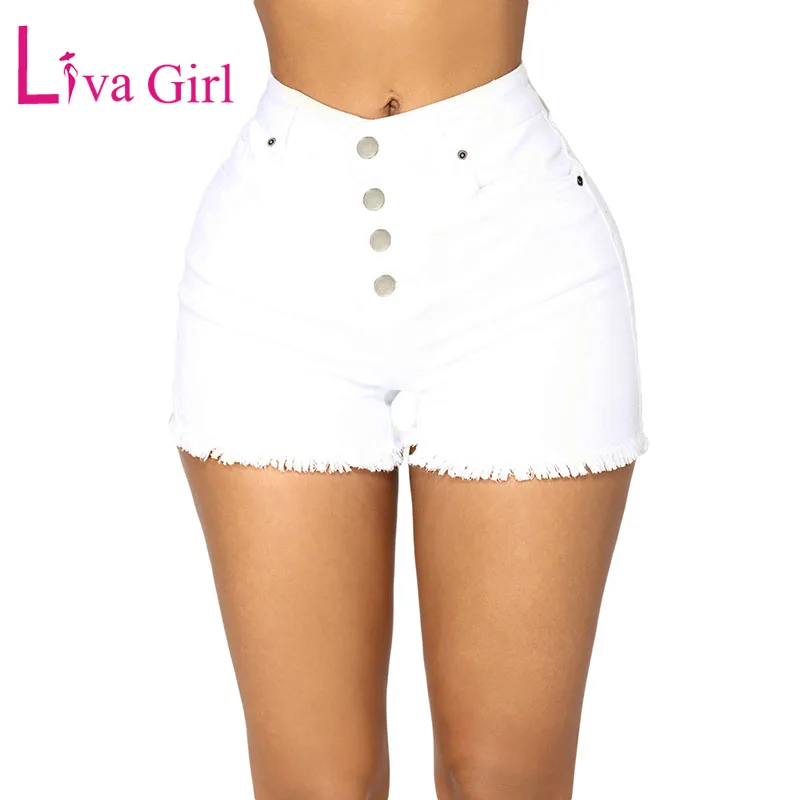 Летние женские джинсовые шорты LIVA GIRL с завышенной талией 2019 модные горячие