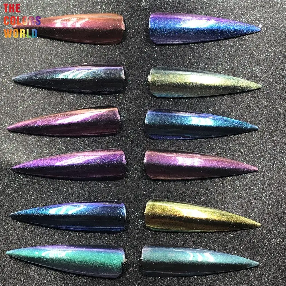 TCT-324 пудра Хамелеон Chrome Magic Порошковые блестки для ногтей художественное оформление ногтей тени Aurola блеск хны макияж фестиваль