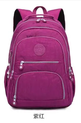 purple red TEGAOTE, школьный рюкзак для девочек-подростков, Mochila Feminina, женские рюкзаки, нейлоновый водонепроницаемый повседневный рюкзак для ноутбука, женский рюкзак - Цвет: purple red