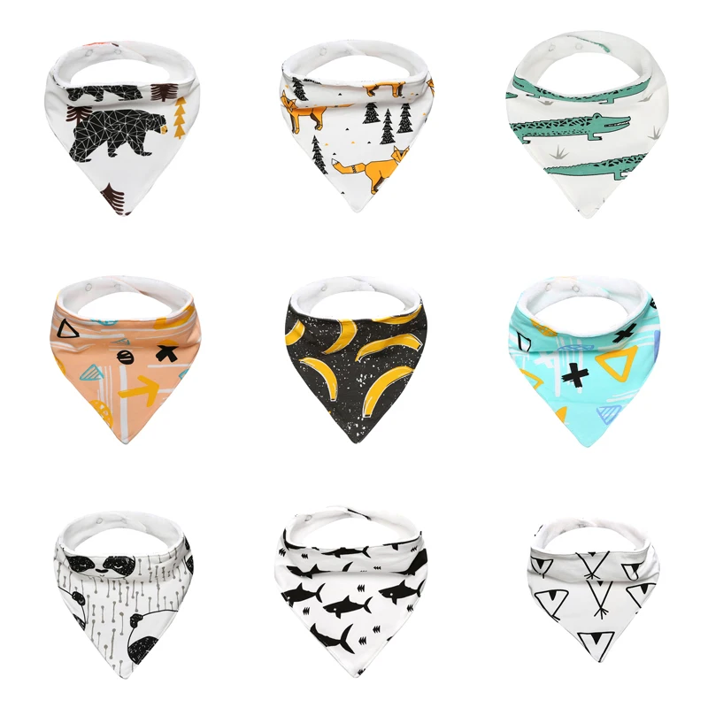 Детские нагрудники высокого качества 1 шт. хлопковые с изображением медведя лисы