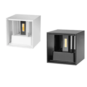 IP65 Водонепроницаемый 6 Вт 12 Вт наружный светодиодный настенный светильник, современный алюминиевый регулируемый поверхностный монтаж, светодиодный куб, садовый светильник для крыльца, настенные светильники