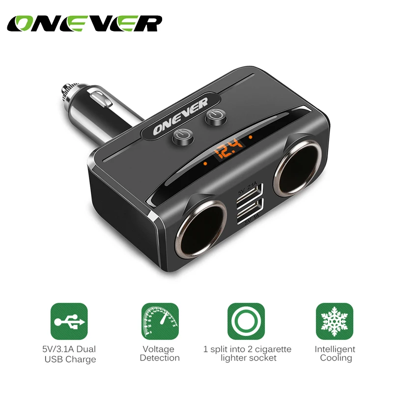 ONEVER автомобиль USB Авто прикуриватели гнездо Splitter 12 В 24 Адаптеры питания Макс 5 3.1a