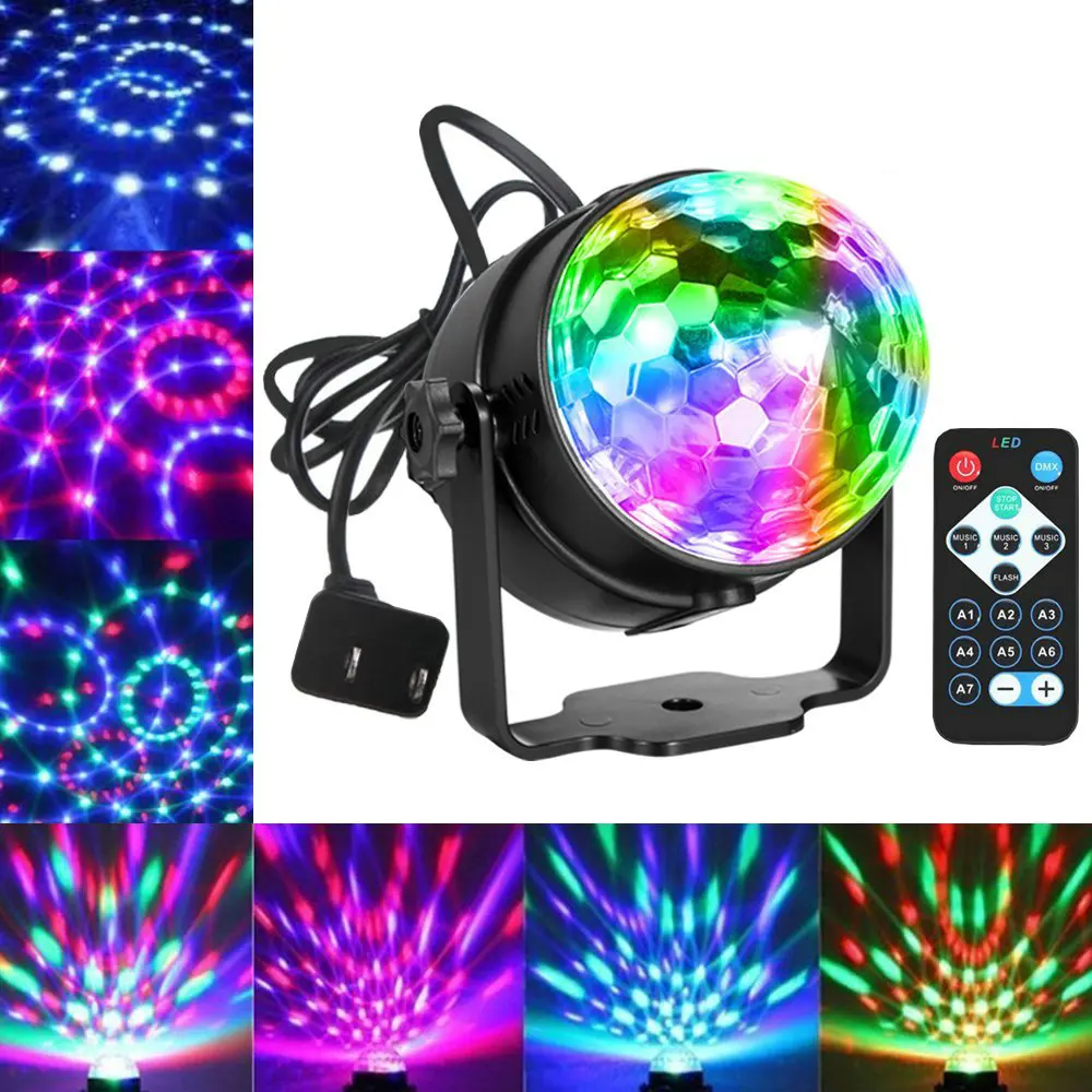 7 цветов DJ диско шар Lumiere 3 Вт звуковой активированный лазерный проектор RGB