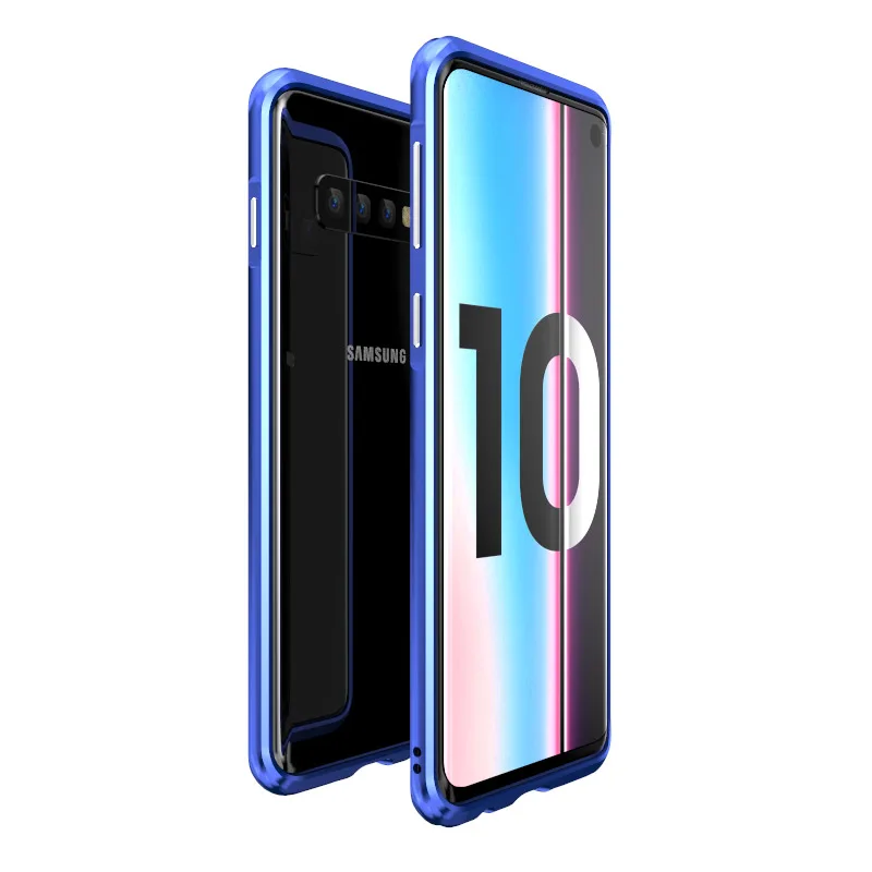 Роскошный металлический алюминиевый чехол-бампер для samsung Galaxy S10 Plus S10, чехол-накладка для samsung S10 Plus, противоударный чехол s Coque - Цвет: blue
