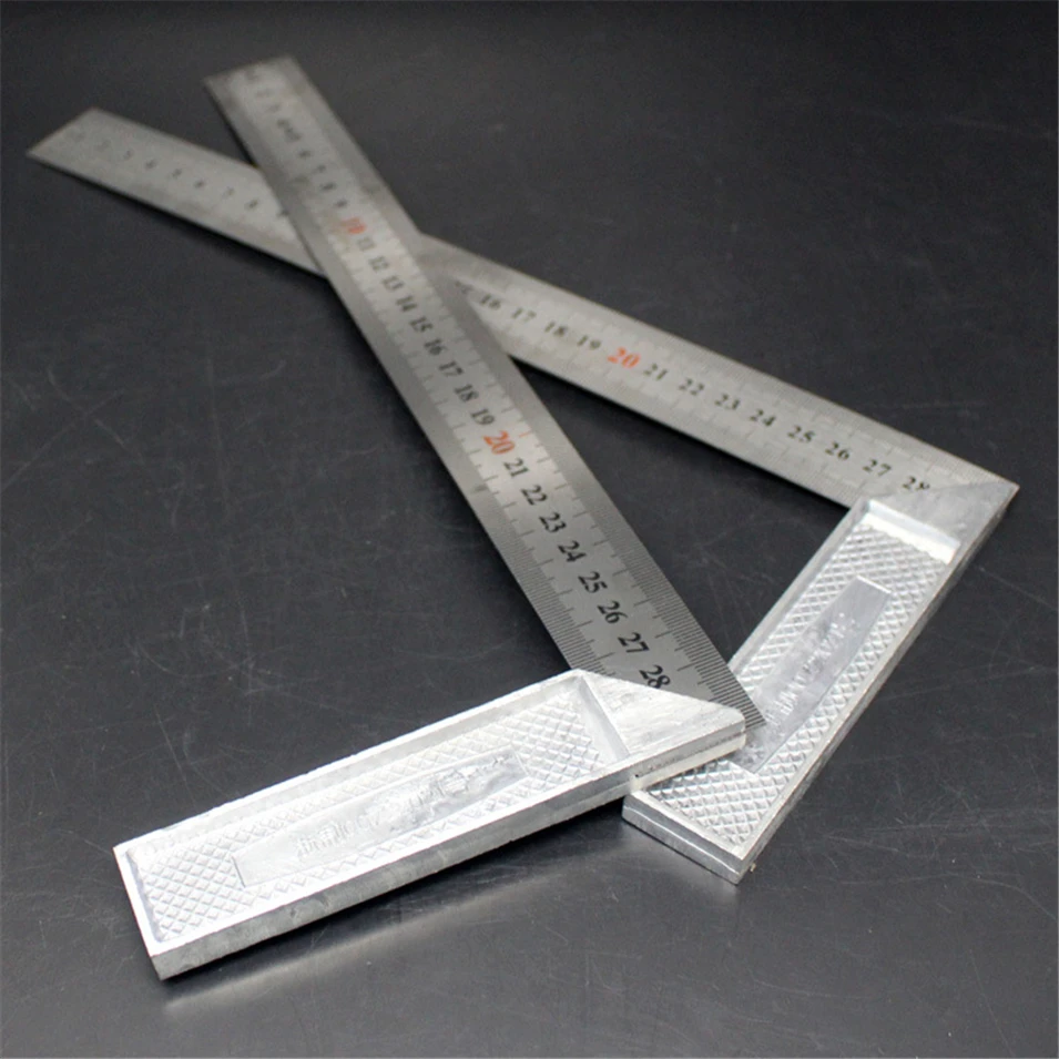 

New Metal Steel Engineers Try Square Set Wood Measuring Tool Right Angle Ruler 90 Degrees Measurement Instruments 25cm/30cm