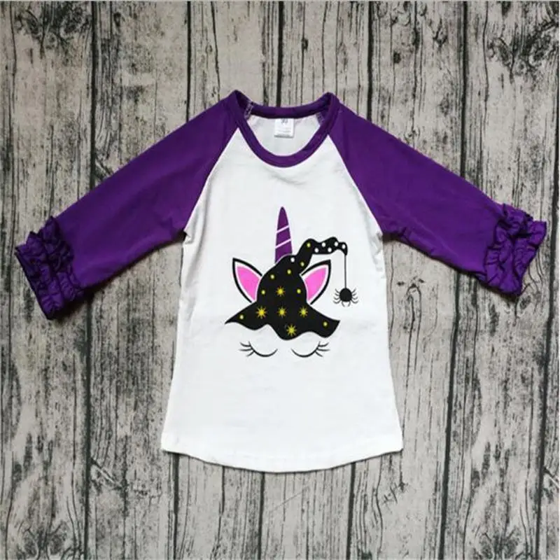 Футболка с единорогом на Хэллоуин для маленьких мальчиков и девочек рубашки