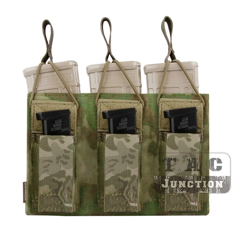 AT-FG Emerson Тактический тройной Открытый Топ 5,56& Пистолет подсумок EmersonGear MOLLE/PALS Mag Чехол кобура Перевозчик страйкбол военный - Цвет: AT-FG