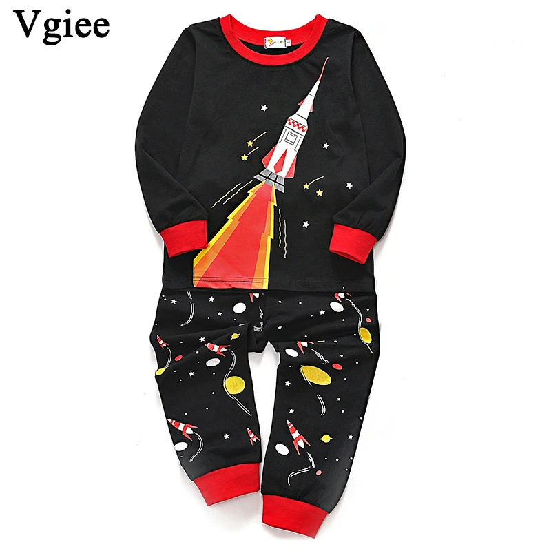 Vgiee/детская одежда из хлопка с рисунком ракеты и круглым вырезом детская для