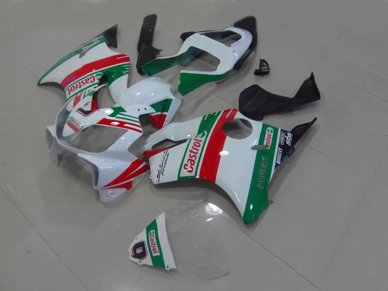 

Injection mold Fairing kit for W1 CBR600F4I 01 02 03 CBR600 F4I 2001 2002 2003 ABS White red green Fairings set