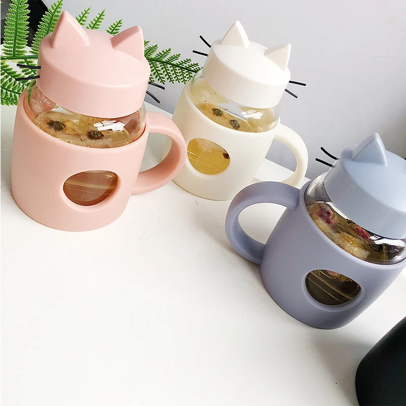 Новинка стеклянная чашка кружки с рисунками кошек Кофе Чай Молоко травы кружка творческие подарки 360 мл Посуда для напитков