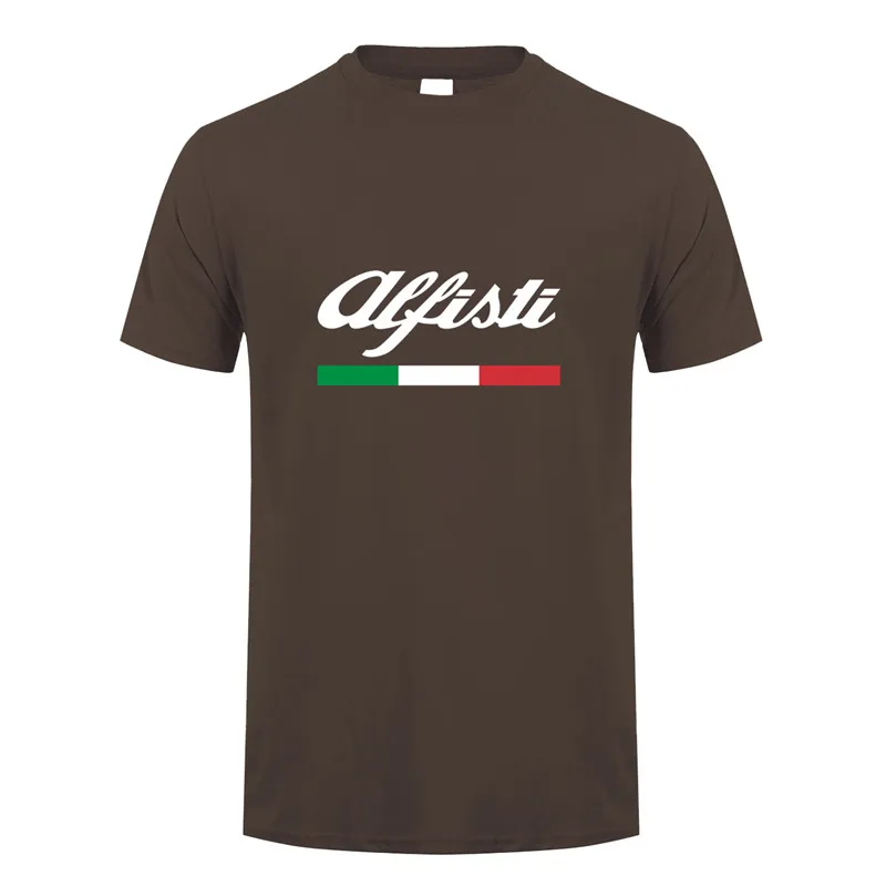 Dark Chocolate Alfa Romeo футболка для мужчин Топы Новая мода короткий рукав Alfisti футболка футболки мужская футболка LH-069 - Цвет: Dark Chocolate