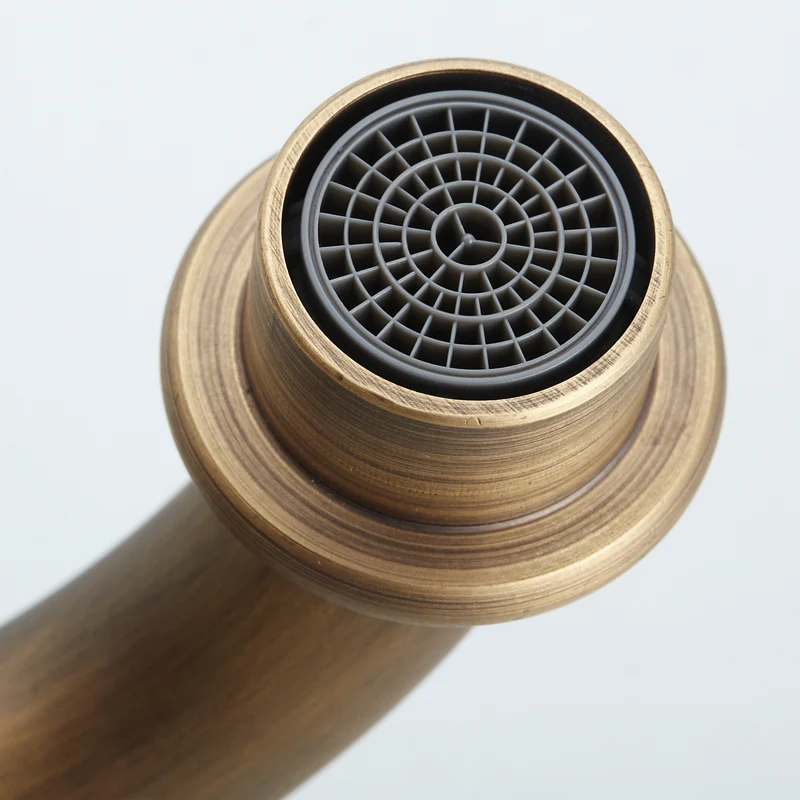 Античный латунный Смеситель для раковины Quyanre двойные крестовые ручки смеситель