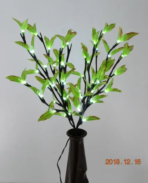 White LED Green Leaf 48L/60L светодиодный светильник с зеленым листом, ваза, цветочный светильник, домашний сад, настольный, вечерние, Декор, подарок на день рождения, цветок, ветка, светильник - Цвет: White LED Green Leaf