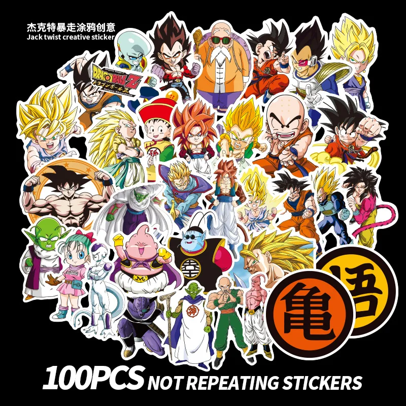 100 шт. наклейка Dragon Ball s Super Saiyan Goku наклейка s Наклейка для сноуборда багажа автомобиля холодильника ноутбука Moto DIY Наклейка