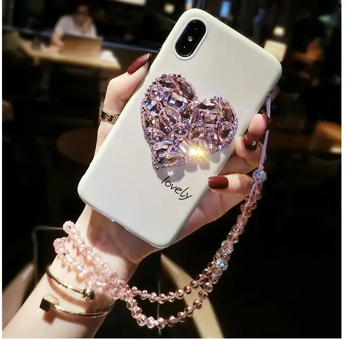 Роскошный блестящий чехол XINGDUO с сердечками для iphone 8 7 6 6s plus X XR XS MAX прозрачный