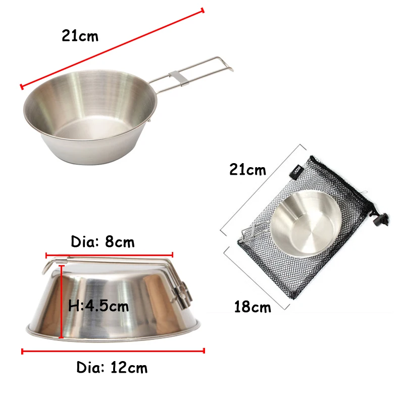 Миска для риса складной поднос миска из нержавеющей стали лапши кемпинга