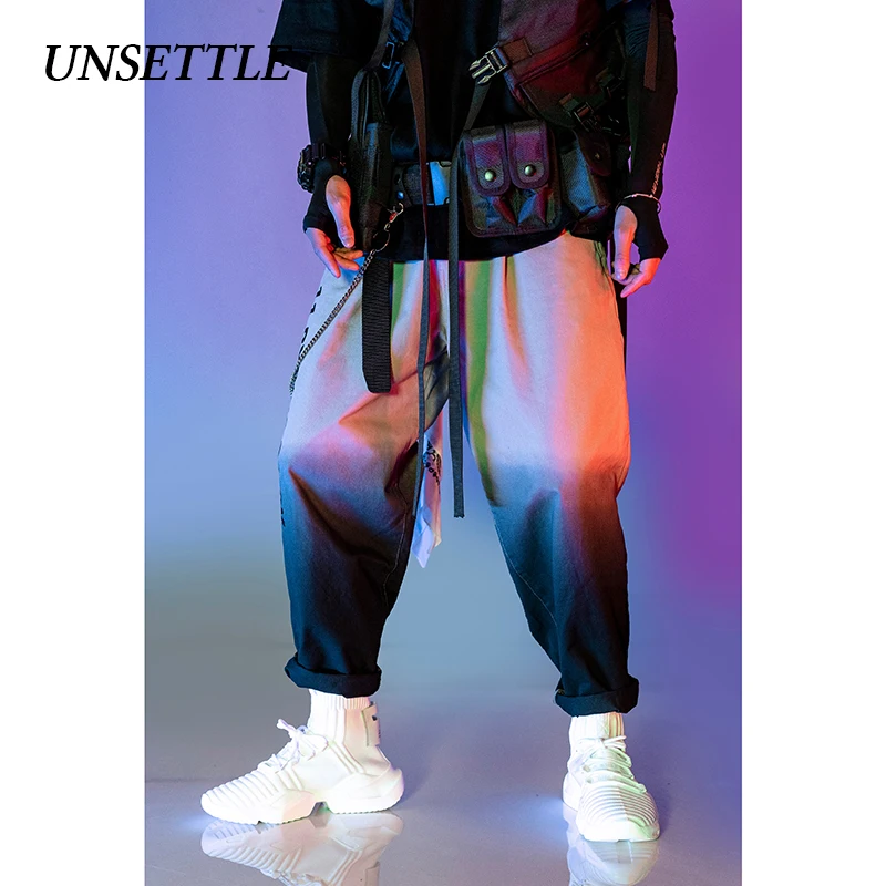 UNSETTLE мужские цветные градиентные брюки хлопчатобумажные спортивные модные хип