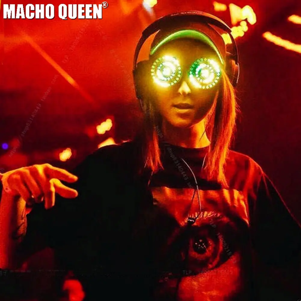 Белый Костюмы горящего человека рейв фестиваль EDC EDM gear очки DJ для сцены, лазерного шоу солнцезащитные очки для бальных танцев аксессуары - Цвет оправы: Белый
