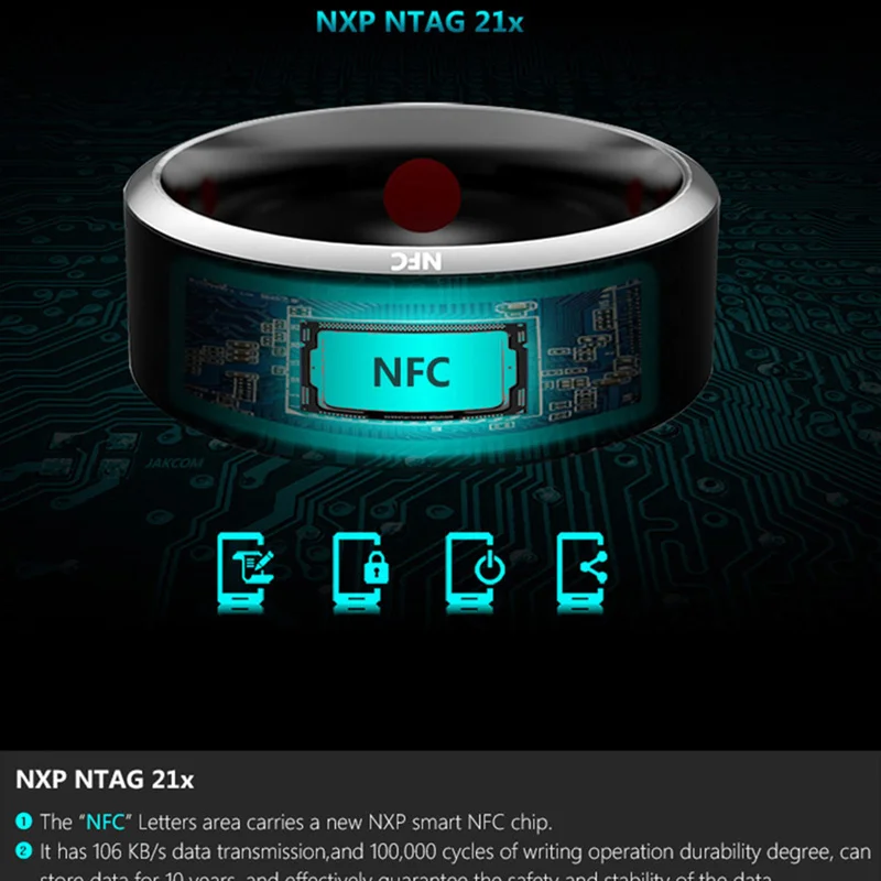 Смарт-кольцо NFC водонепроницаемый износ Волшебный палец NFC-кольцо для Samsung Huawei Xiaomi