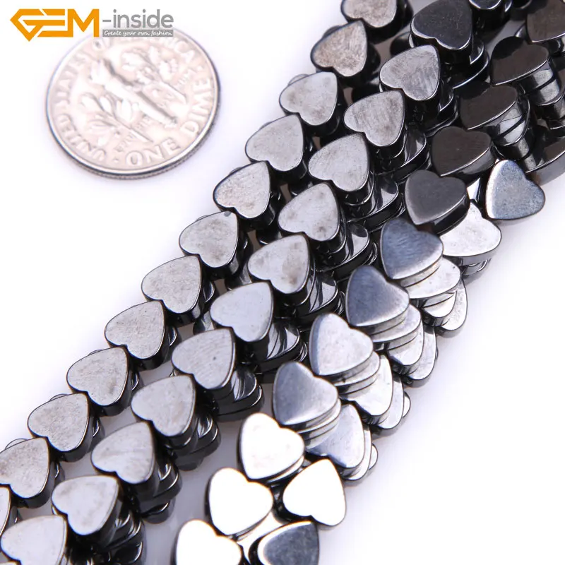 

Gem-inside Heart Magnetic Magnetite Hematite Healing Stone Beads For Jewelry Making Bracelet Necklace 6-8mm 15inch DIY Jewellery