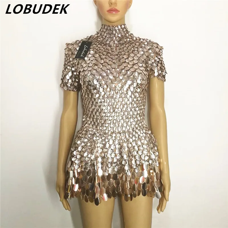 Female Crystal costumes Sparkly Sequins leotard Bodysuit sexy catsuit Bar Nightclub DJ singer DS stage performance dance clothes