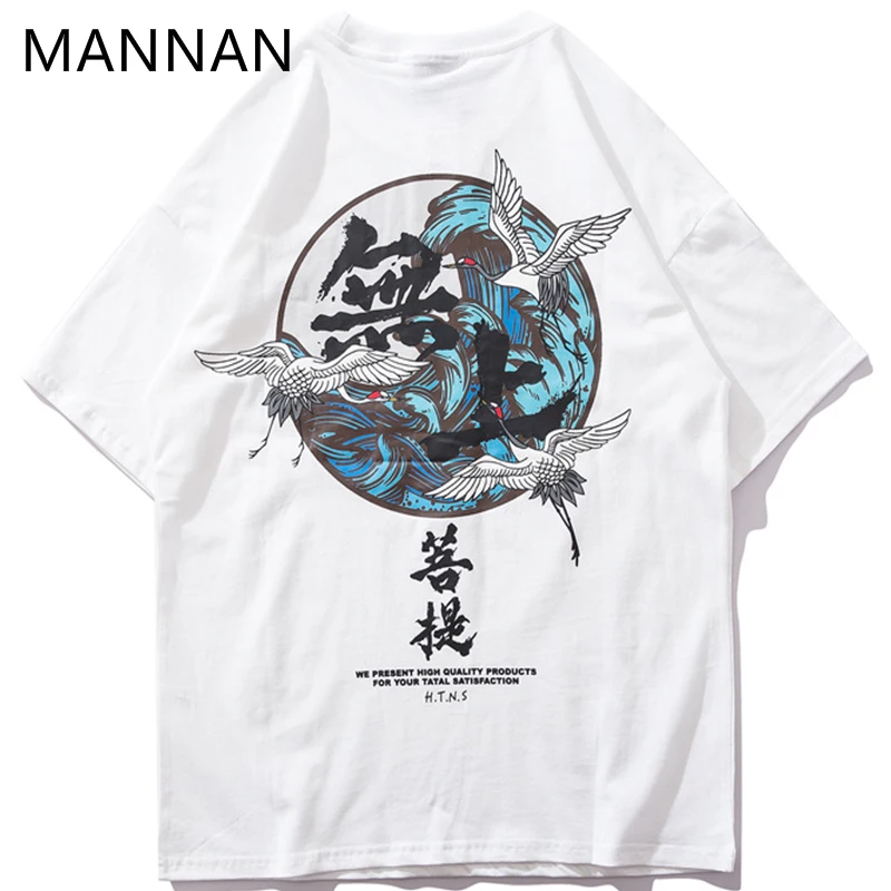 MANNAN Японская уличная одежда Ukiyo E футболки Летние китайские мужские и женские 2018