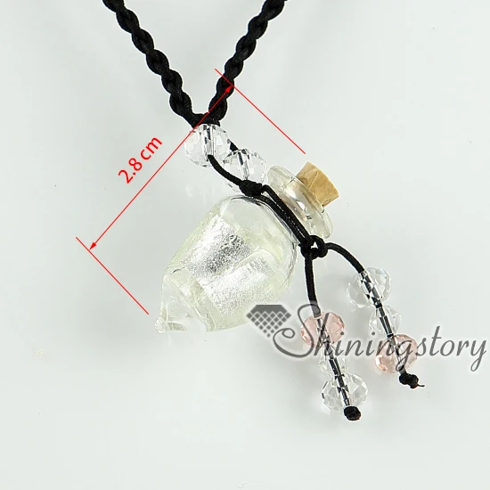 Серебряная фольга пустая маленькая стеклянная флакон ожерелье подвески для