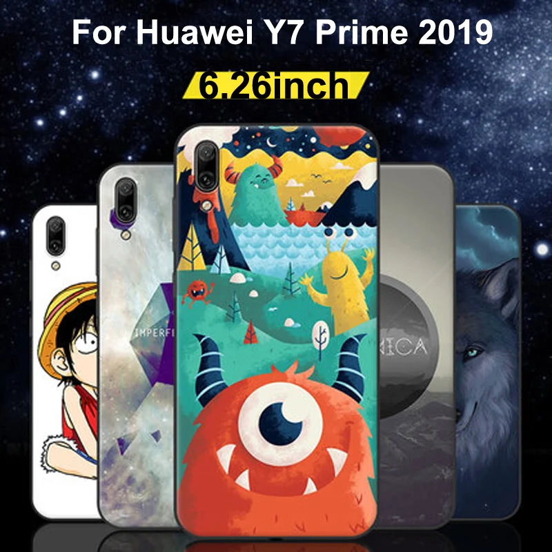 Чехол для Huawei Y7 Prime 2019 мягкий чехол с милым мультяшным рисунком Y7Prime задняя крышка