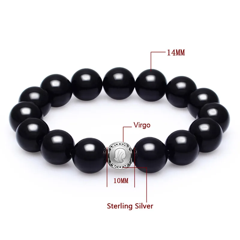 Мужской браслет из серебра 925 пробы с бусинами | Украшения и аксессуары