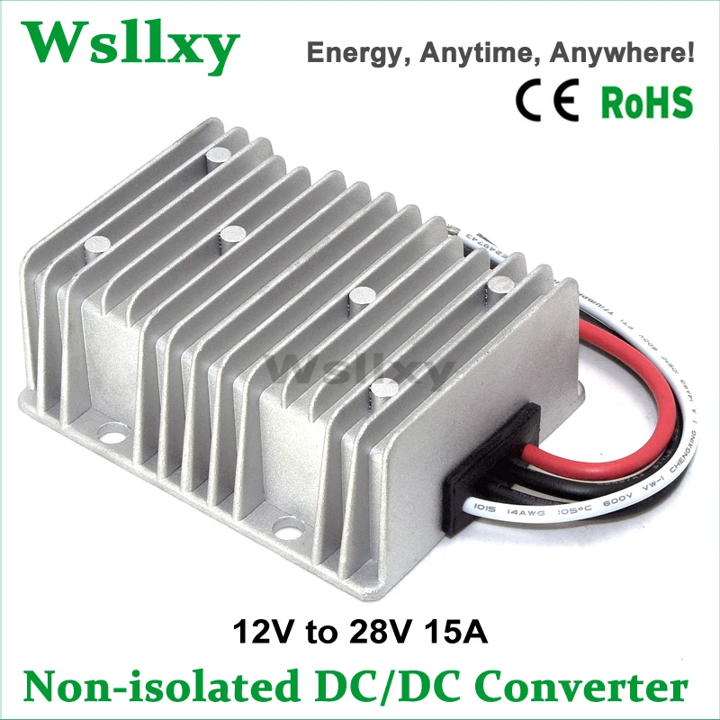 DC Boost модуль 12 V до 28 15A DC/DC б/у Мощность преобразователь регулятор напряжения