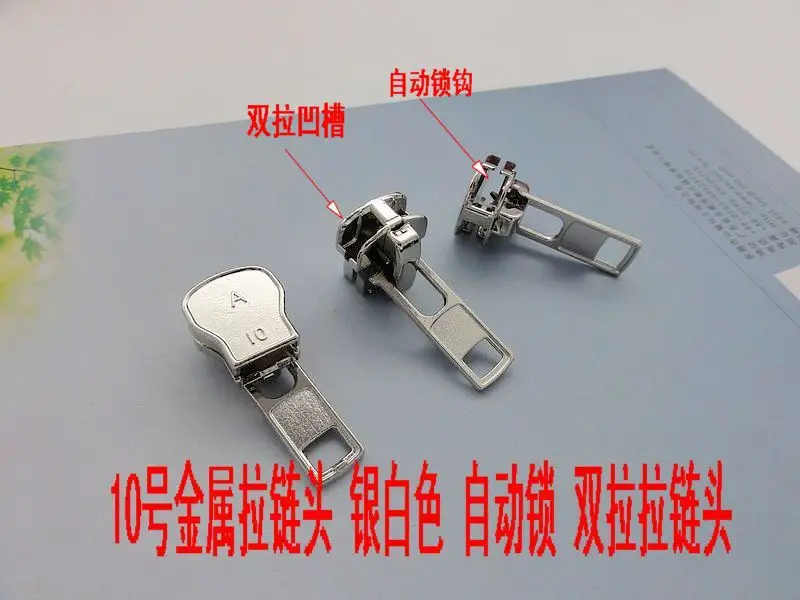 Бесплатная доставка 2015 #10 Серебряный слайдер на молнии для металлической 4 шт./лот