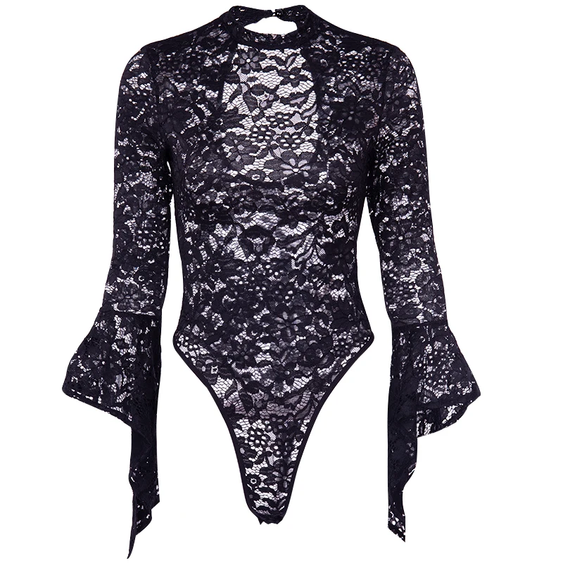 Blacke Bodsuit Женский комплект из 2 предметов готический черный сексуальный кружевной боди плиссированные юбки Комплекты из двух предметов кружевные прозрачные Клубные комплекты для девочек - Цвет: Blacke Bodsuit