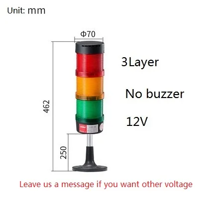 3layer 12V no buzzer Безопасность стек настенный светильник Промышленный 5-слойный чехол стек светильник светодиодный сигнальный Маяк предупреждение светильник диск база Предупреждение светильник башня 12V 24V 110V 220V - Цвет: 3layer 12V no buzzer