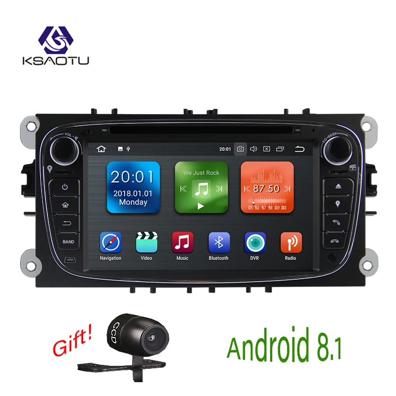 KSAOTU 7 &quotDAB + 4G Android 8 1 автомобильный DVD плеер SD GPS для Ford Mondeo Focus S/C Max