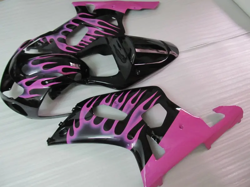 Motorcycle Fairing kit for SUZUKI GSXR600 750 K4 04 05 GSXR 600 GSXR750 2004 2005 ABS pink flames black Fairings set+Gifts SF26 |