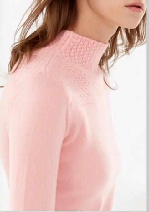 100 cashmere overcoat Pink Sweater Women Fashion Turtleneck Pullover Solid Natural Fabric High Quality Free Shipping | Женская одежда