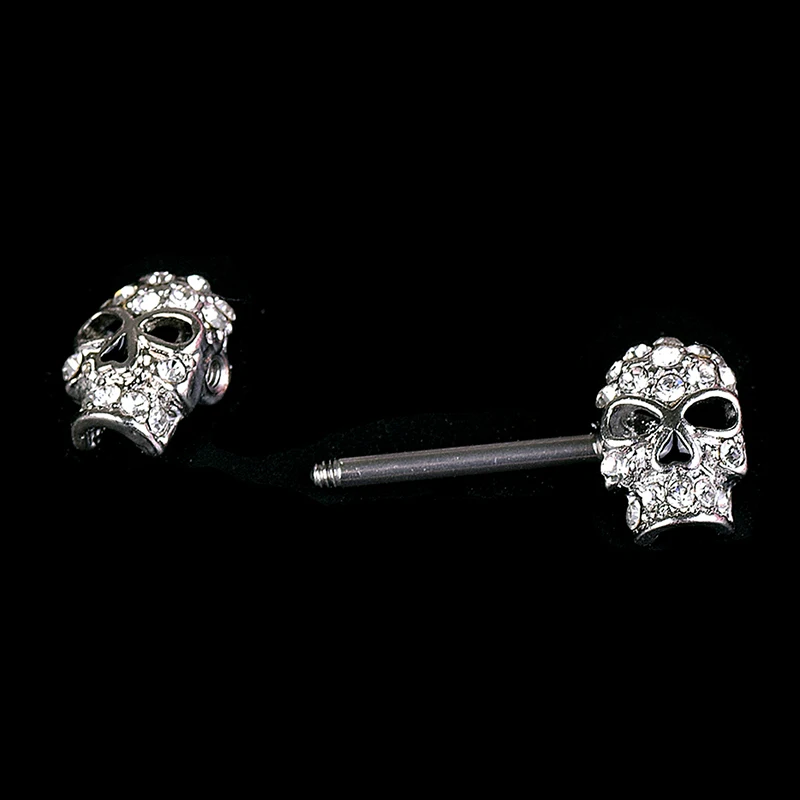1 шт. кольцо для сосков бесконтактные стальные Кристальные кольца с черепом