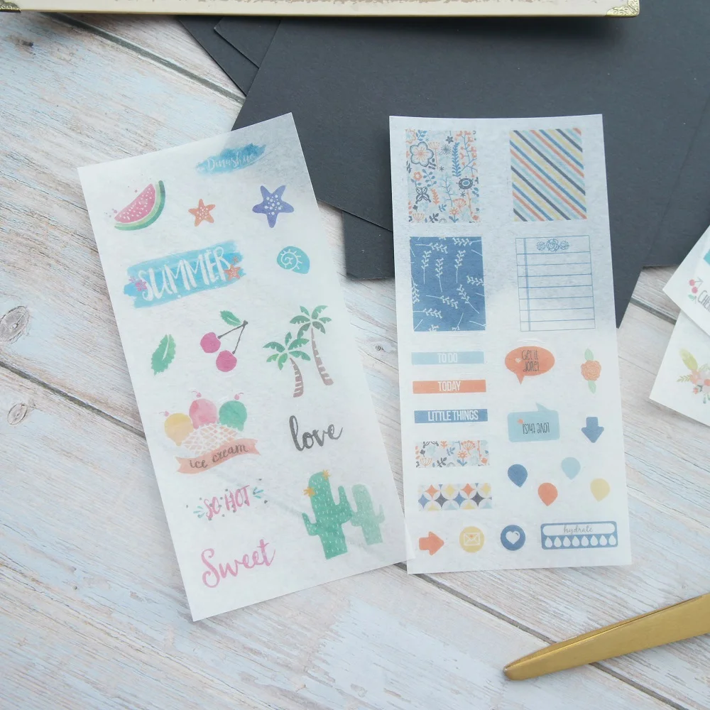 4 листа от пустыни до пляжа дизайн бумажный стикер тег подарок украшения