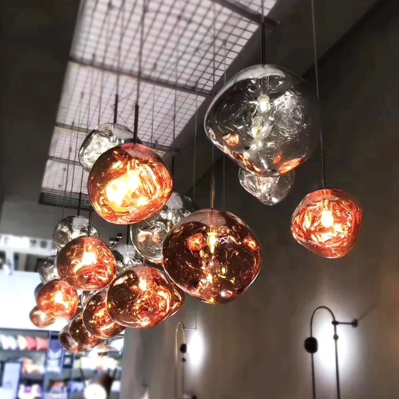 Скандинавский светодиодный светильник Lustre осветительная арматура расплава Лава подвесной стеклянный шар лампа для гостиной лампа освещение Лофт Chandliers