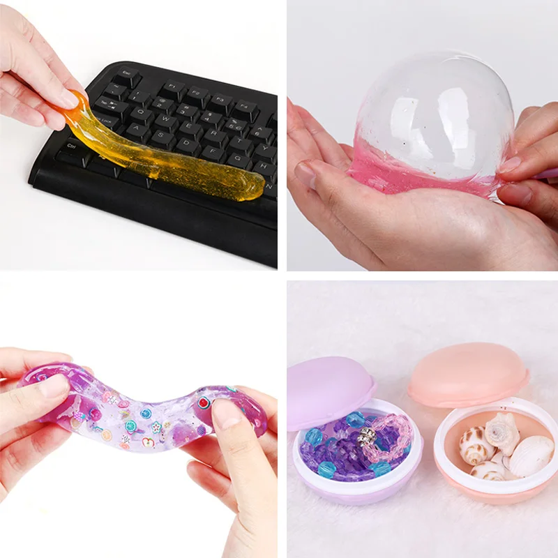 kk 1pcs macarons Crystal Slime Toys Smart Plasticine Modeling Polymer Clay Slime-toy transparent crystal | Игрушки и хобби
